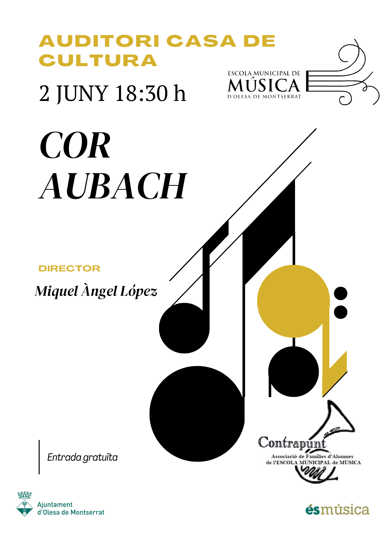 Cartell del concert del Cor Aubach juny 2024