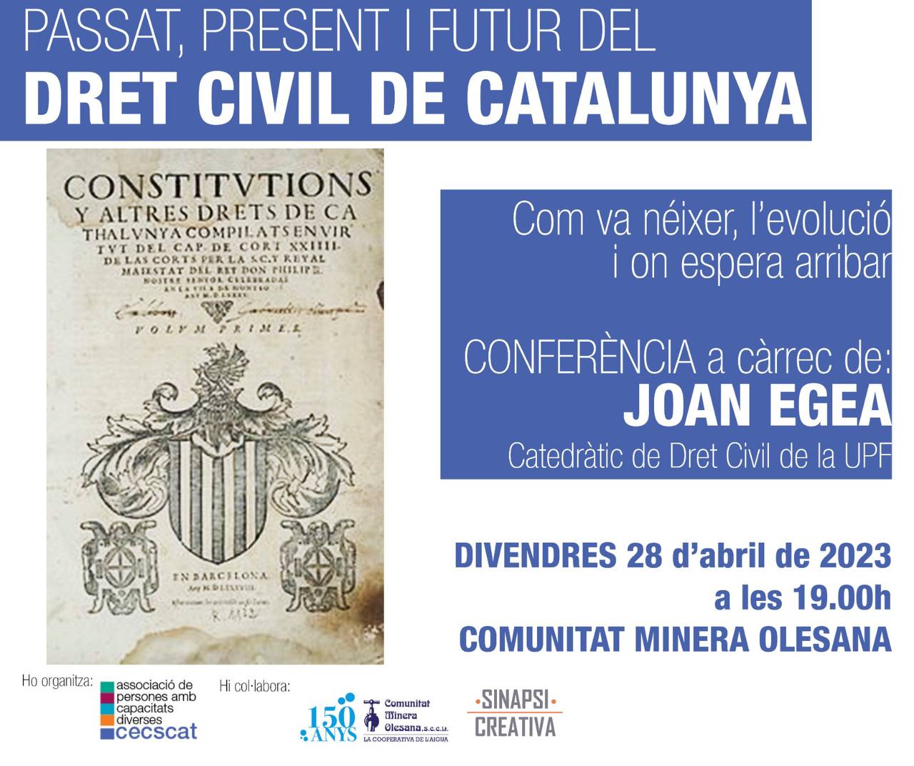 Xerrada sobre el Dret Civil a Catalunya