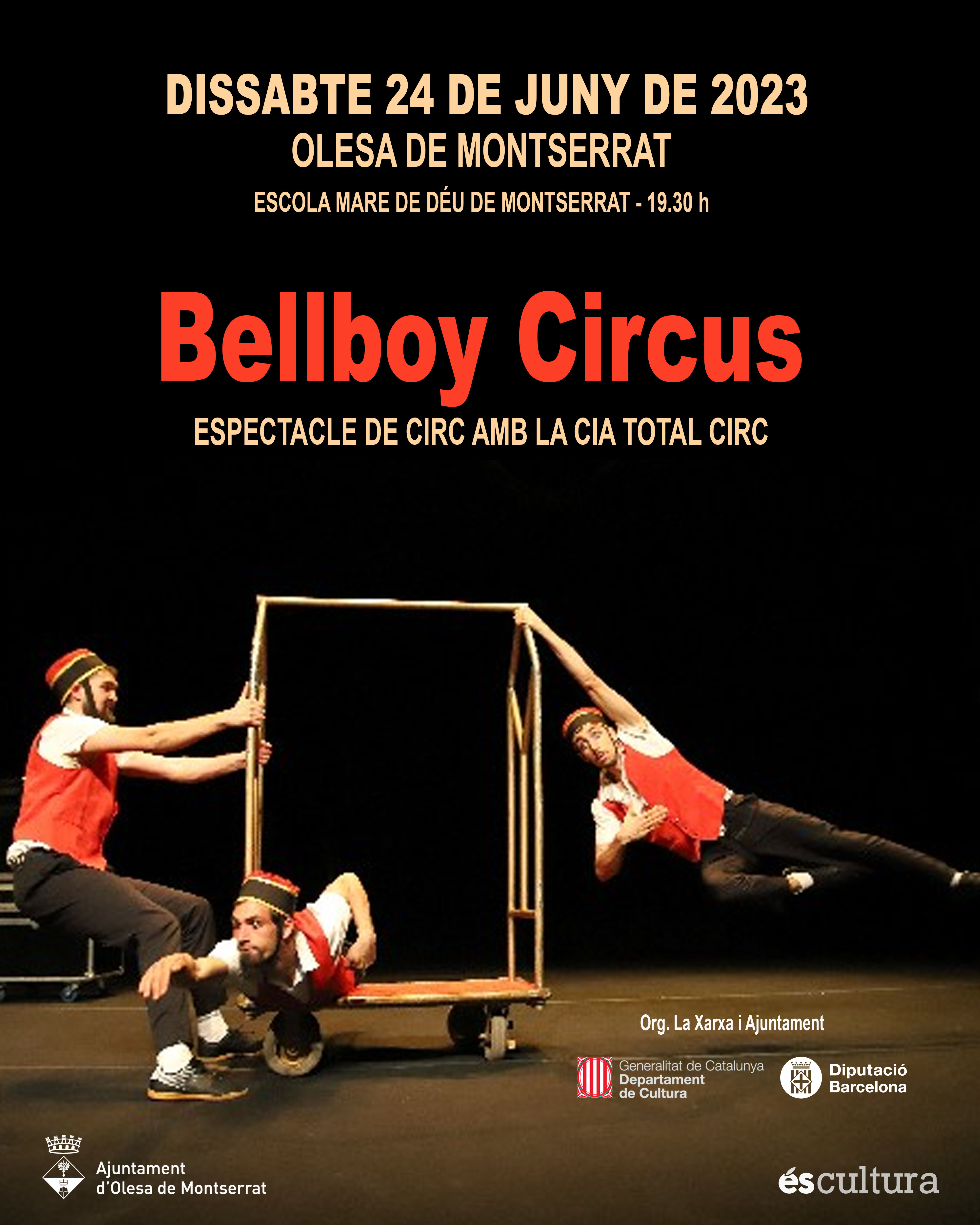 Cartell de l'actuació del Bellboy Circus per la Festa Major 2023