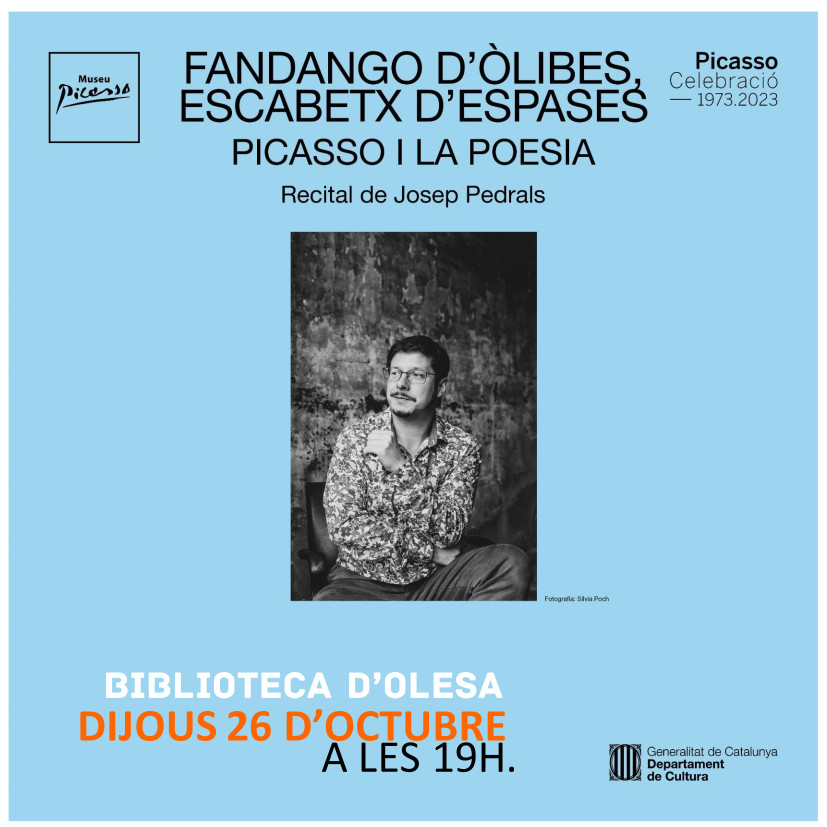 Cartell del recital poètic de Josep Pedrals a la biblioteca