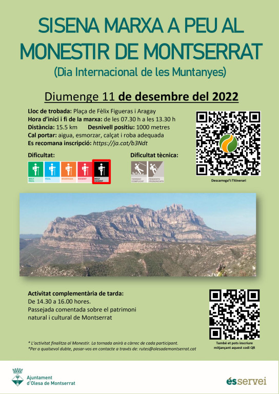 Cartell informatiu de la sisena marxa a peu al Monestir de Montserrat