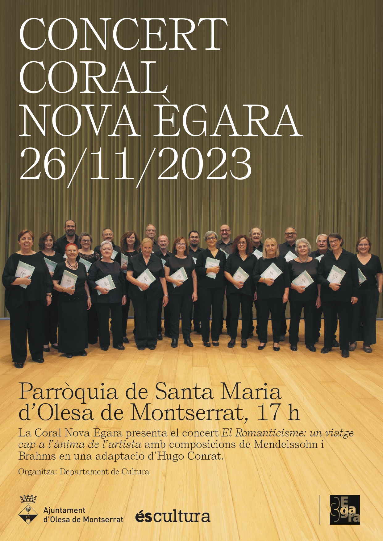 Cartell del concert de la coral Nova Ègara a Olesa 2023