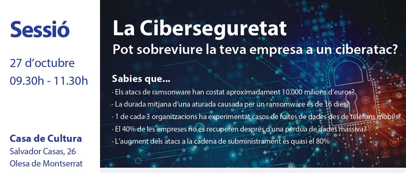 Banner de la sessió informativa "La Ciberseguretat"