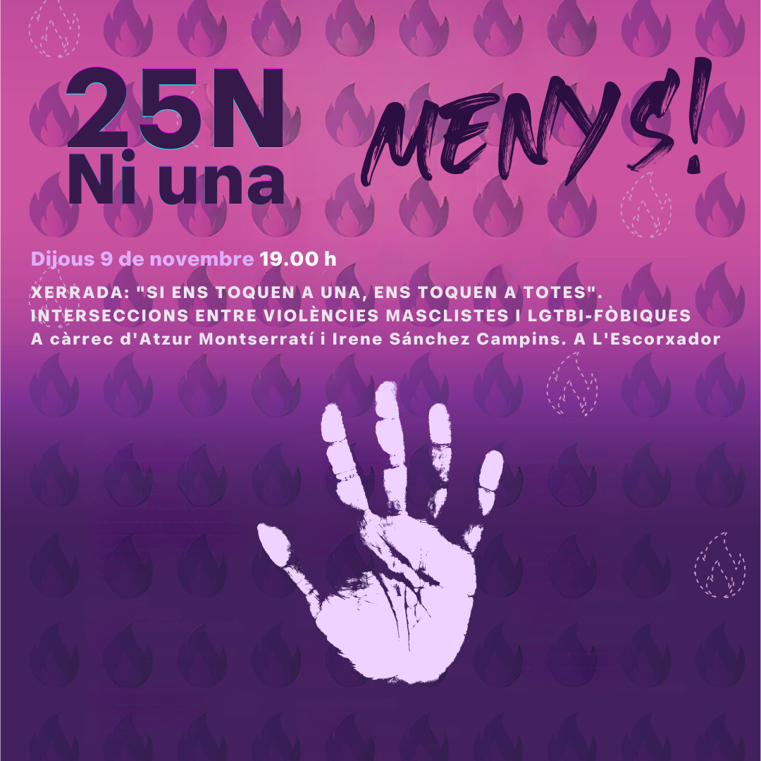 Cartell de la xerrada sobre violències masclistes pel 25N 2023