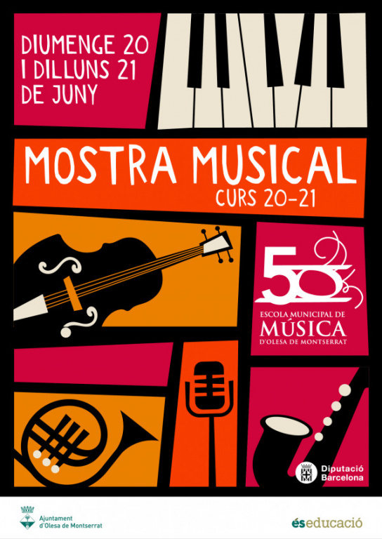 Cartell de la Mostra Musical organitzat per l'escola municipal de musica