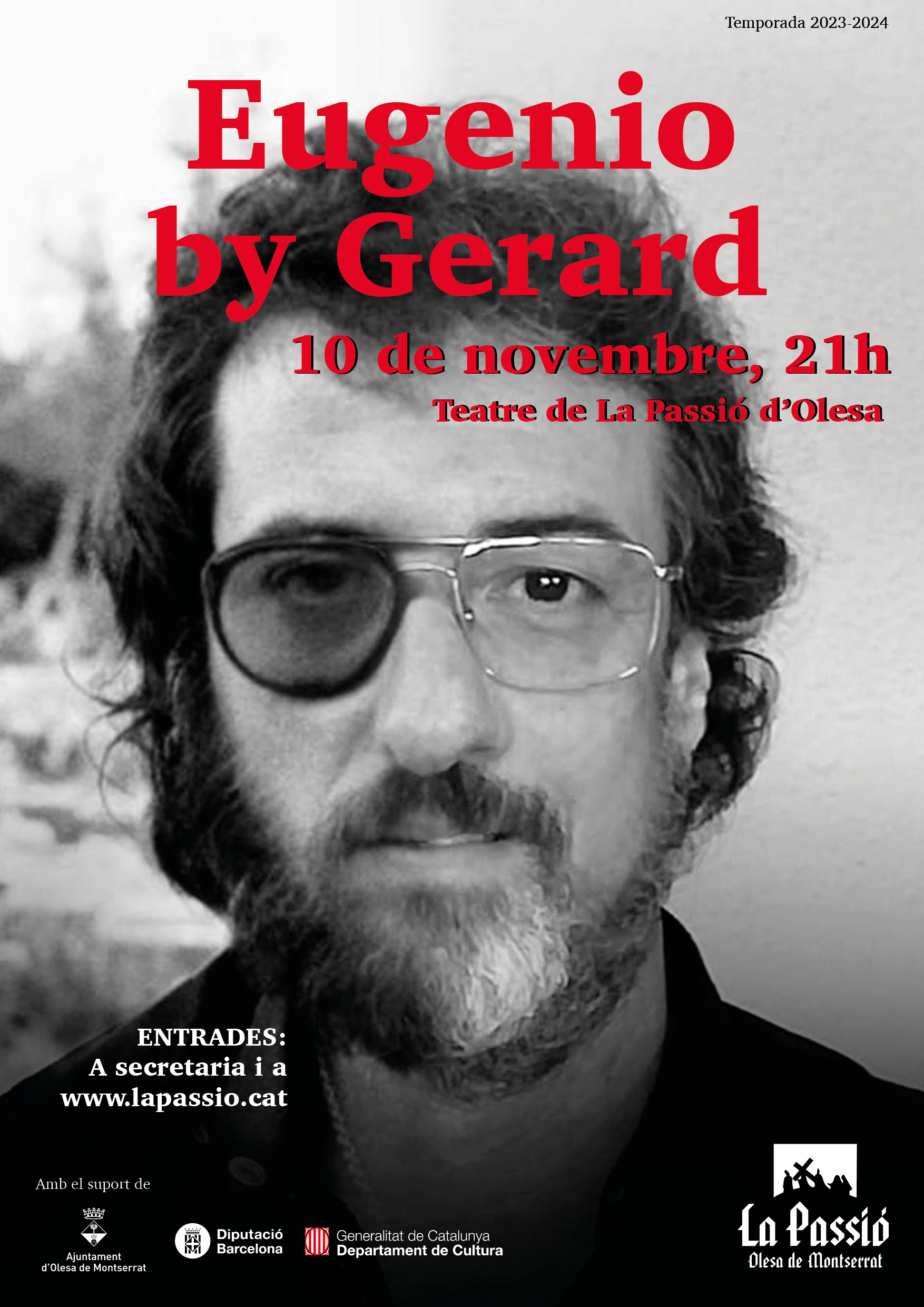 Cartell de l'espectacle "Eugenio by Gerard", a La Passió d'Olesa