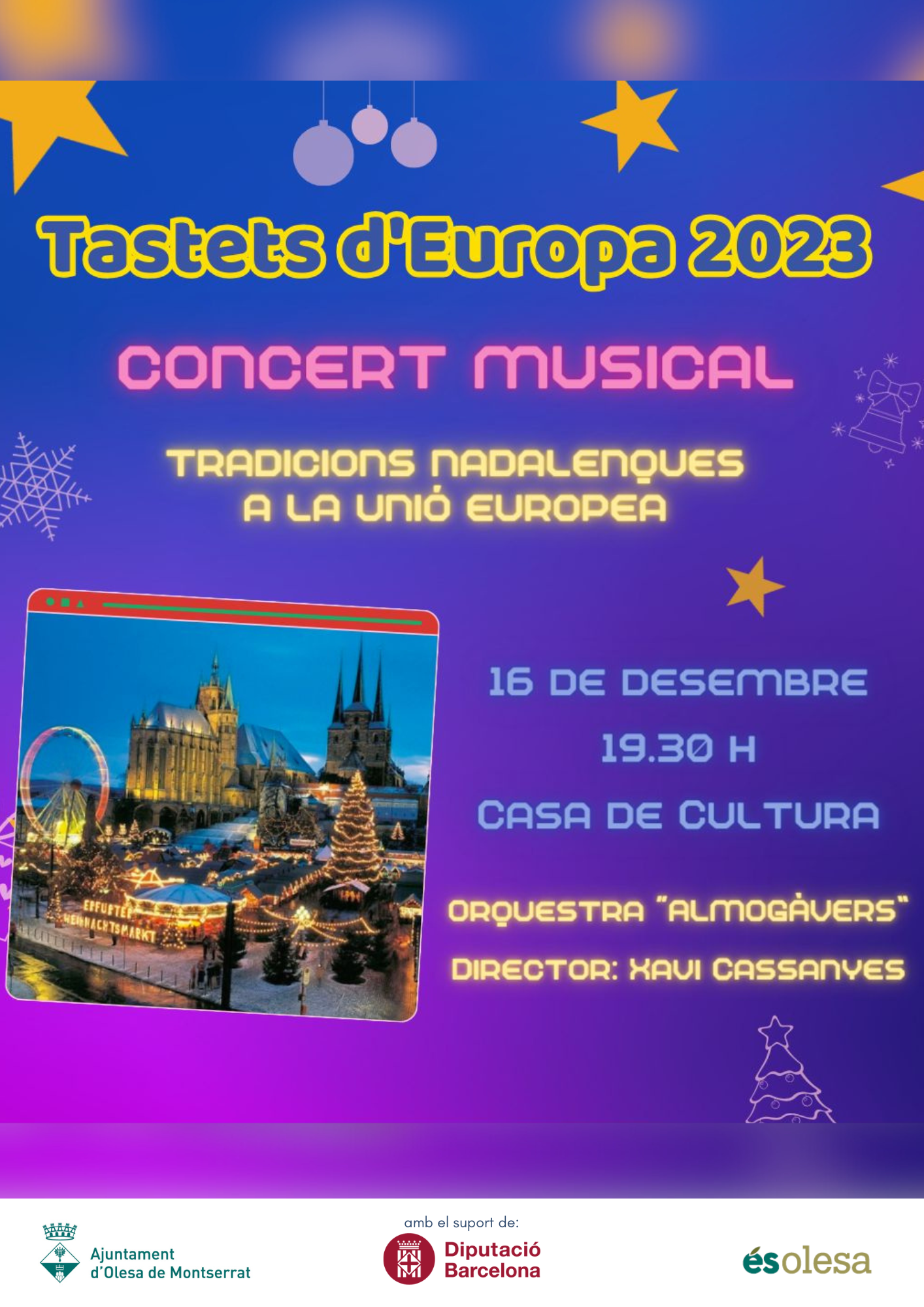 Cartell del concert de nadales tradicionals de la unió europea