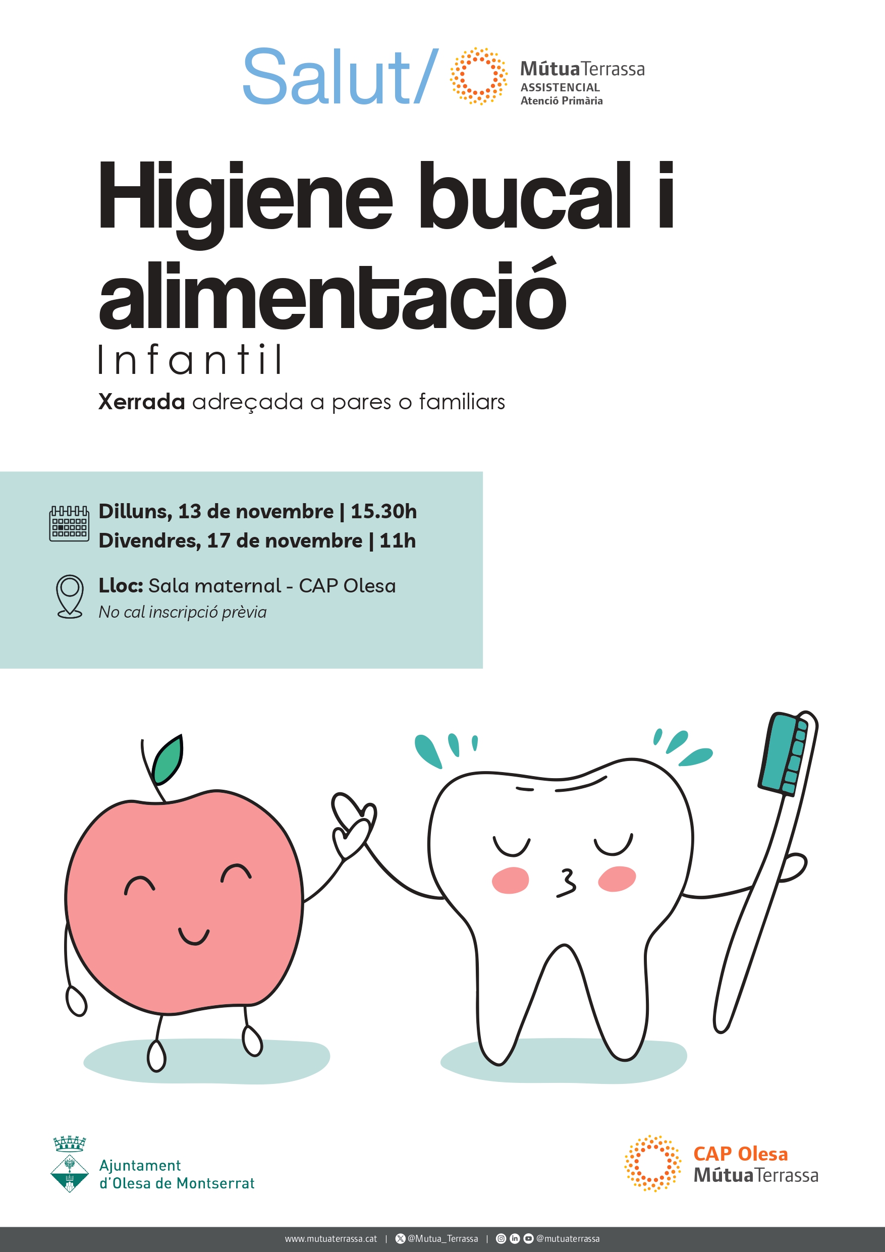 Cartell de la xerrada sobre higiene bucal i alimentació