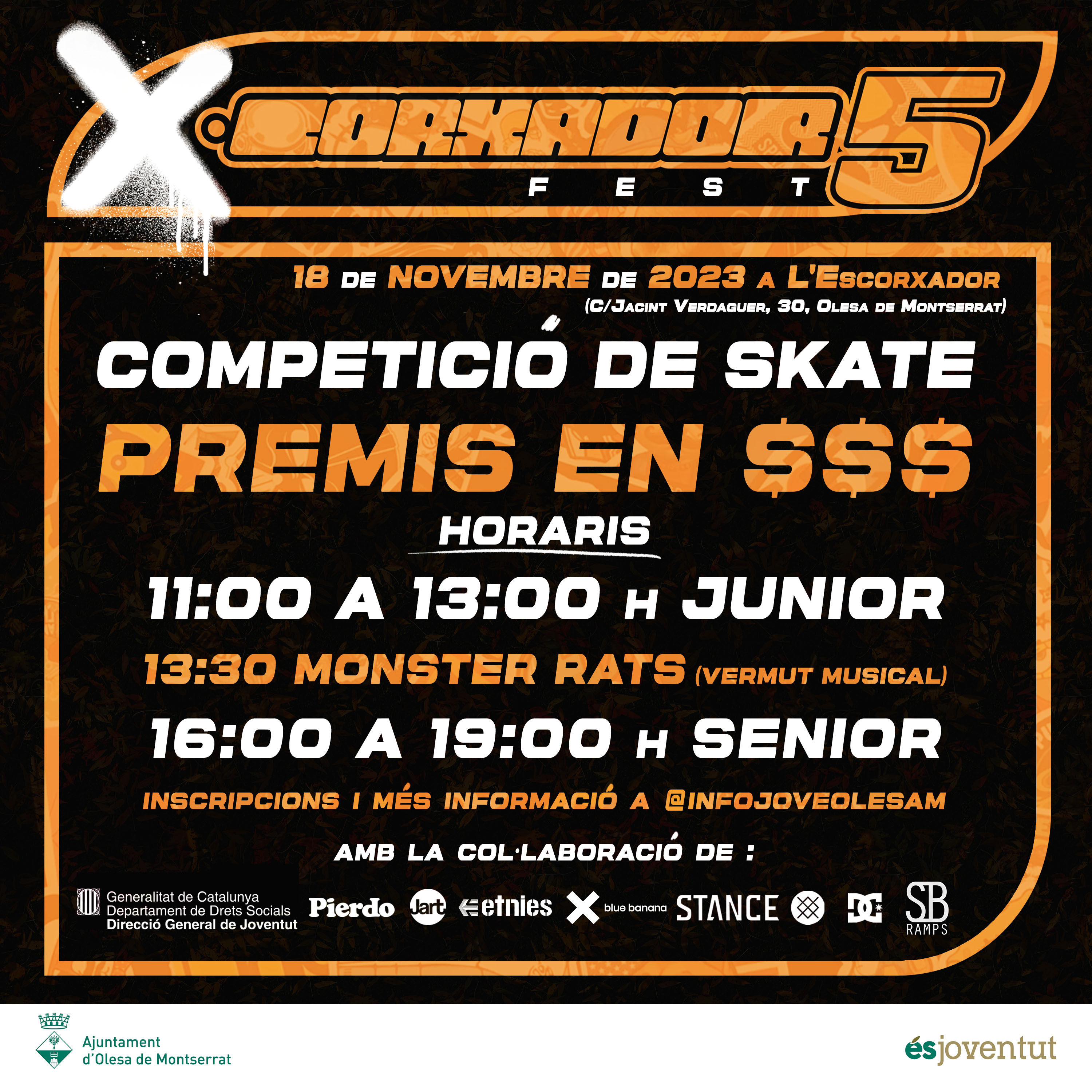 Cartell de la competició d'skate de l'Xcorxador Fest 5 2023