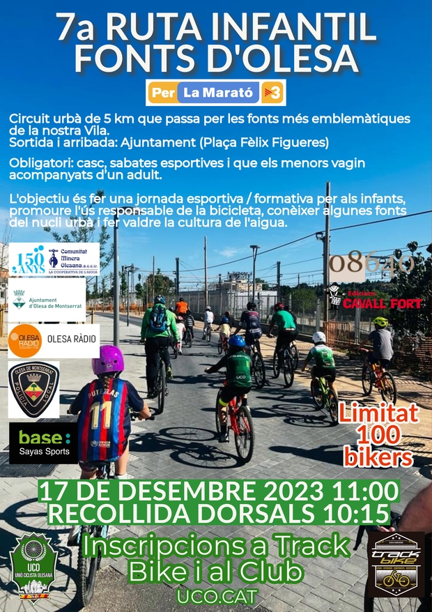 Cartell de la 7a ruta infantil de bici per la Marató