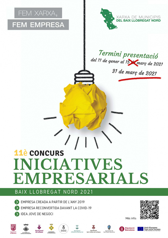 Cartell 11è concurs iniciatives empresarials Baix Llobregat Nord 2021