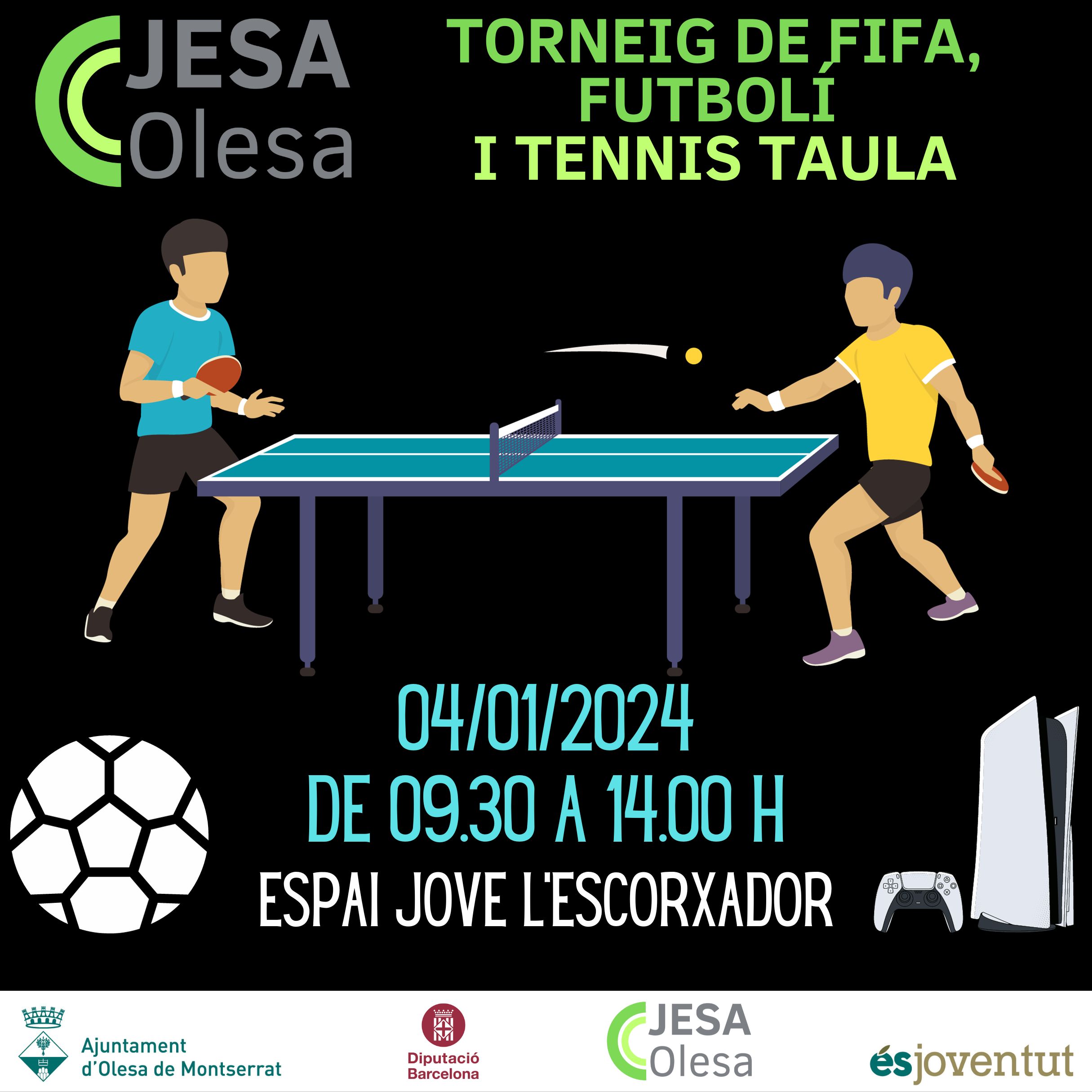 Cartell del Torneig FIFA, futbolí i tennis taula 2024 JESA