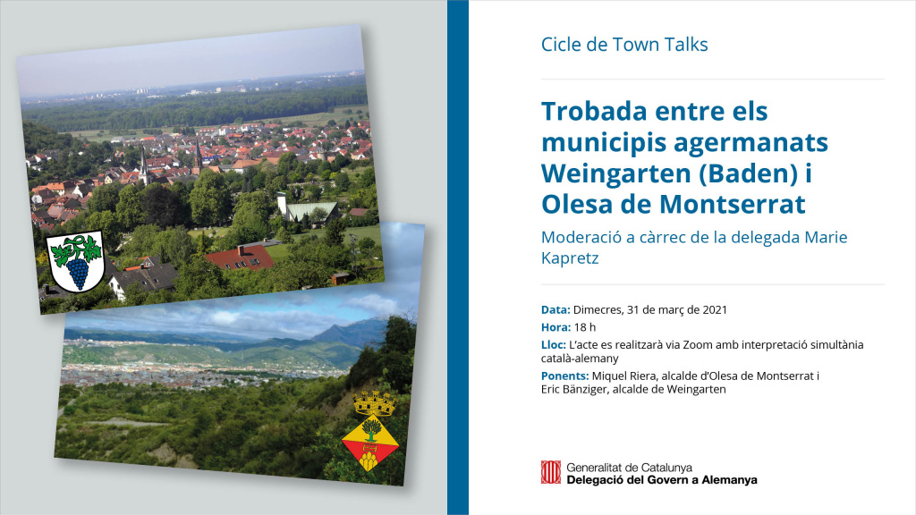 Cartell amb informació de la trobada entre Weingarten i Olesa de Montserrat