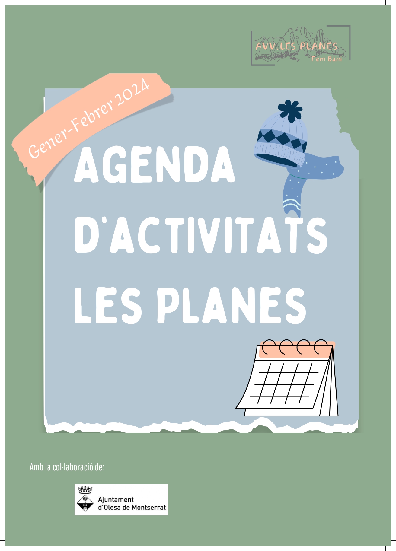 Agenda d'activitats gener-febrer de l'AV Les Planes