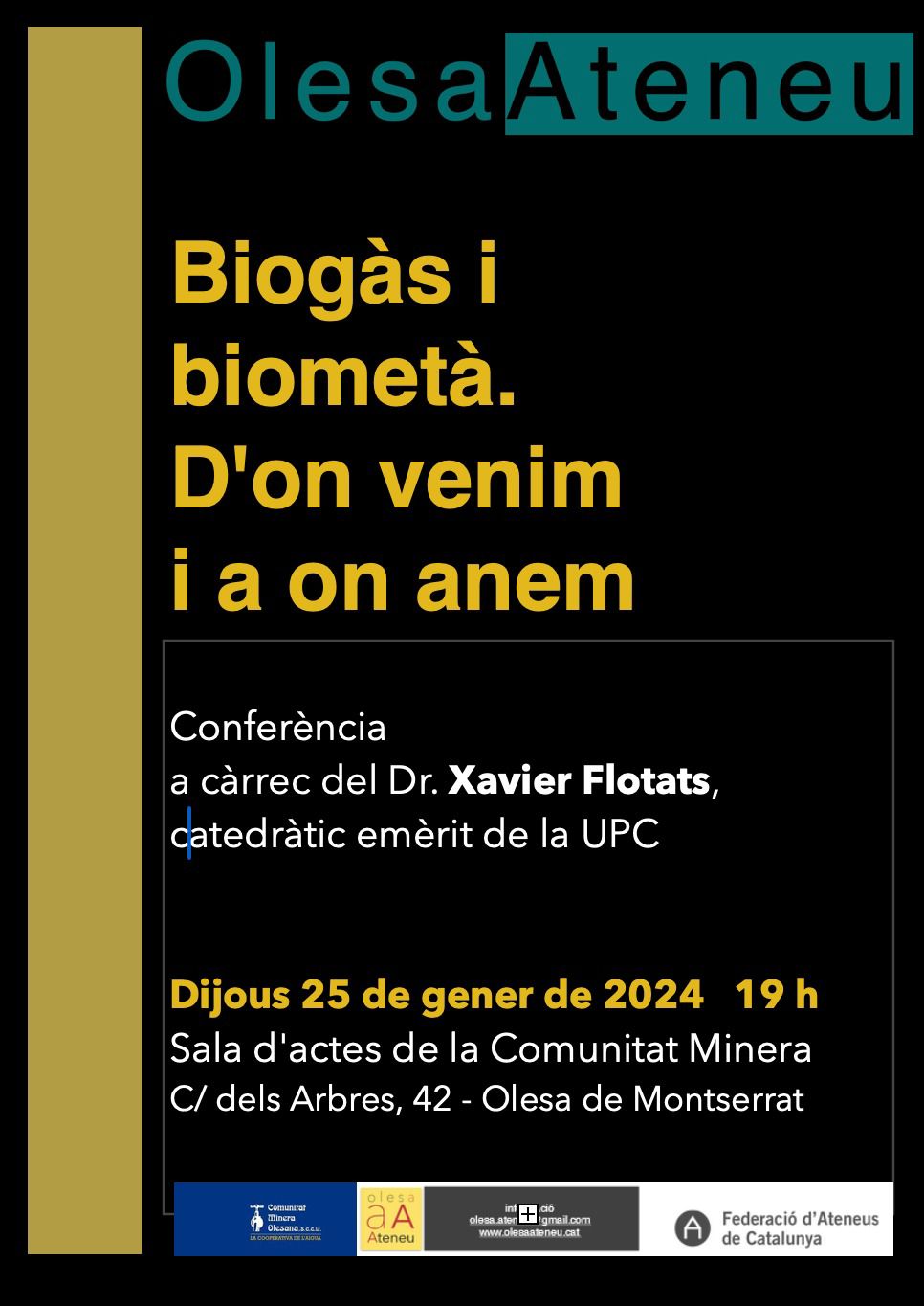 Cartell de la conferència sobre el biogàs i el biometà