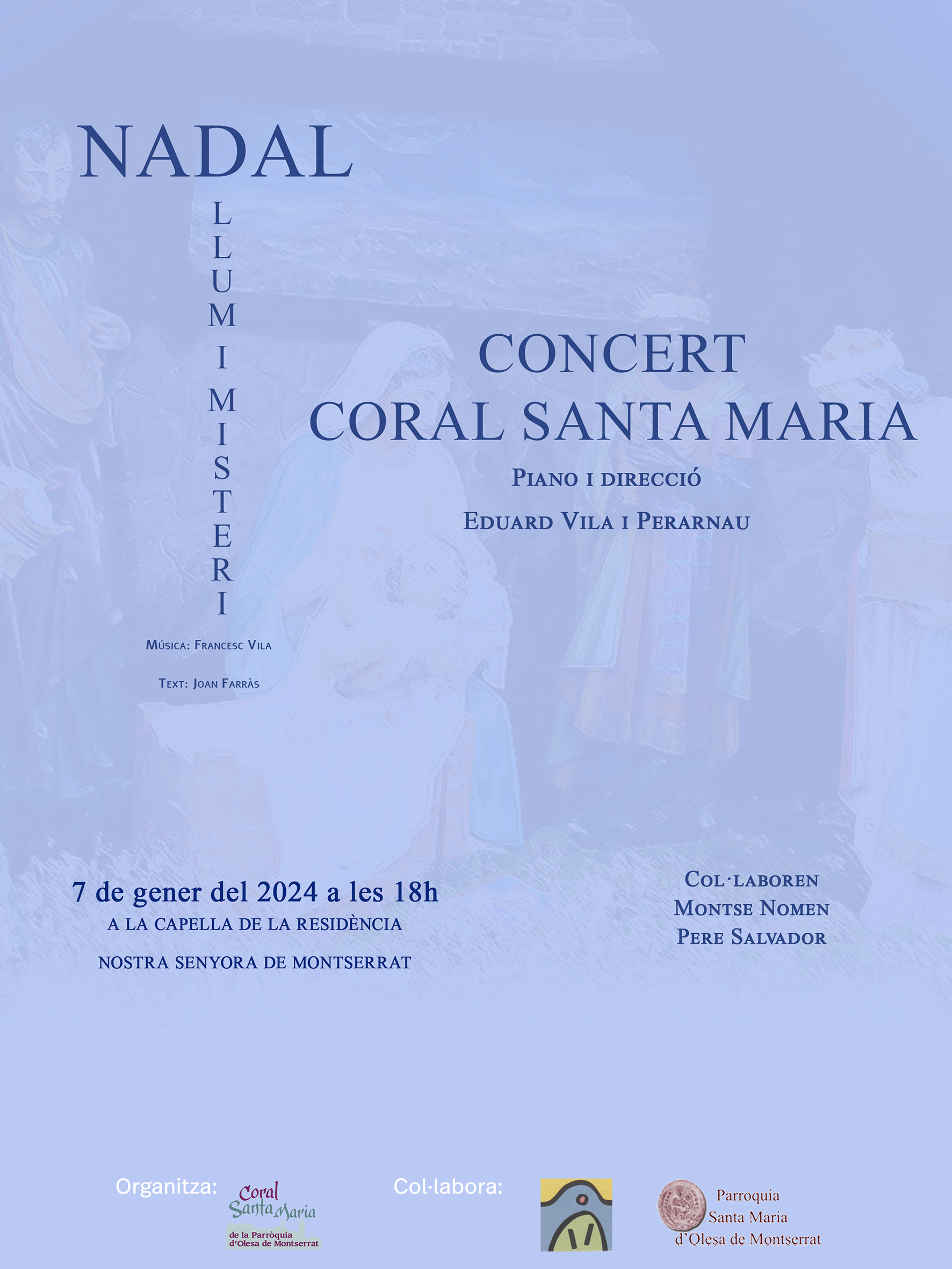 Cartell del concert de Nadal de la Coral Santa Maria 2024