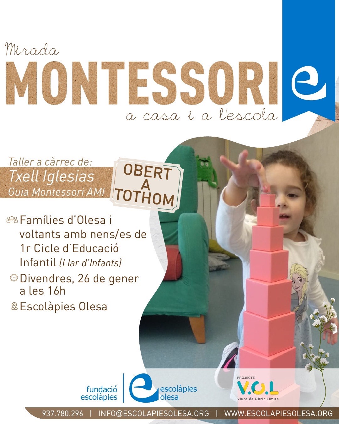 Cartell del taller Montessori a les Escolàpies