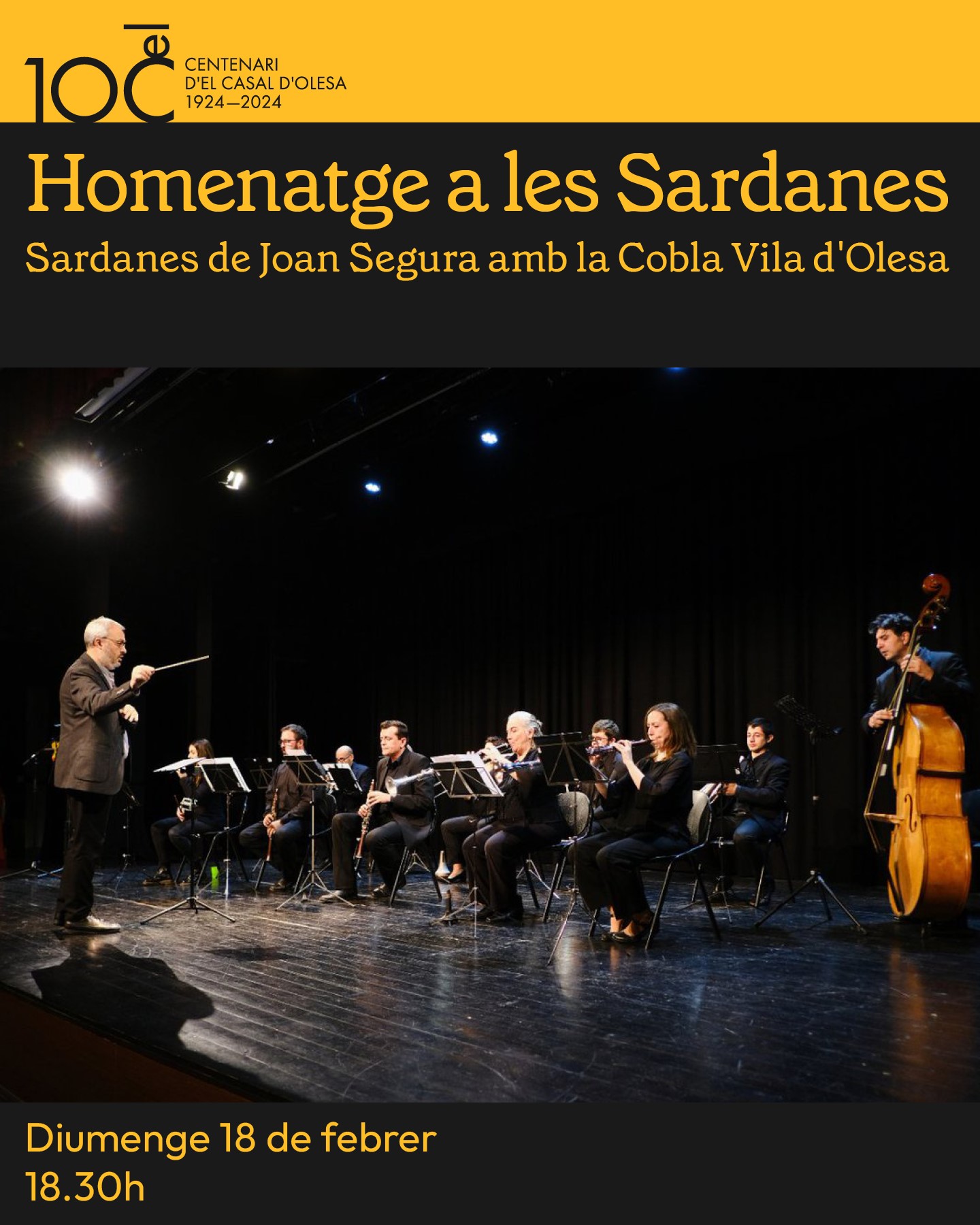 Cartell de l'Homenatge a les Sardanes al Casal febrer 2024