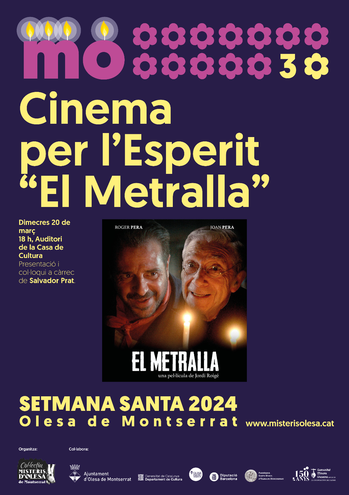 Cartell de la projecció de la pel·lícula El Metralla per la Setmana Santa 2024