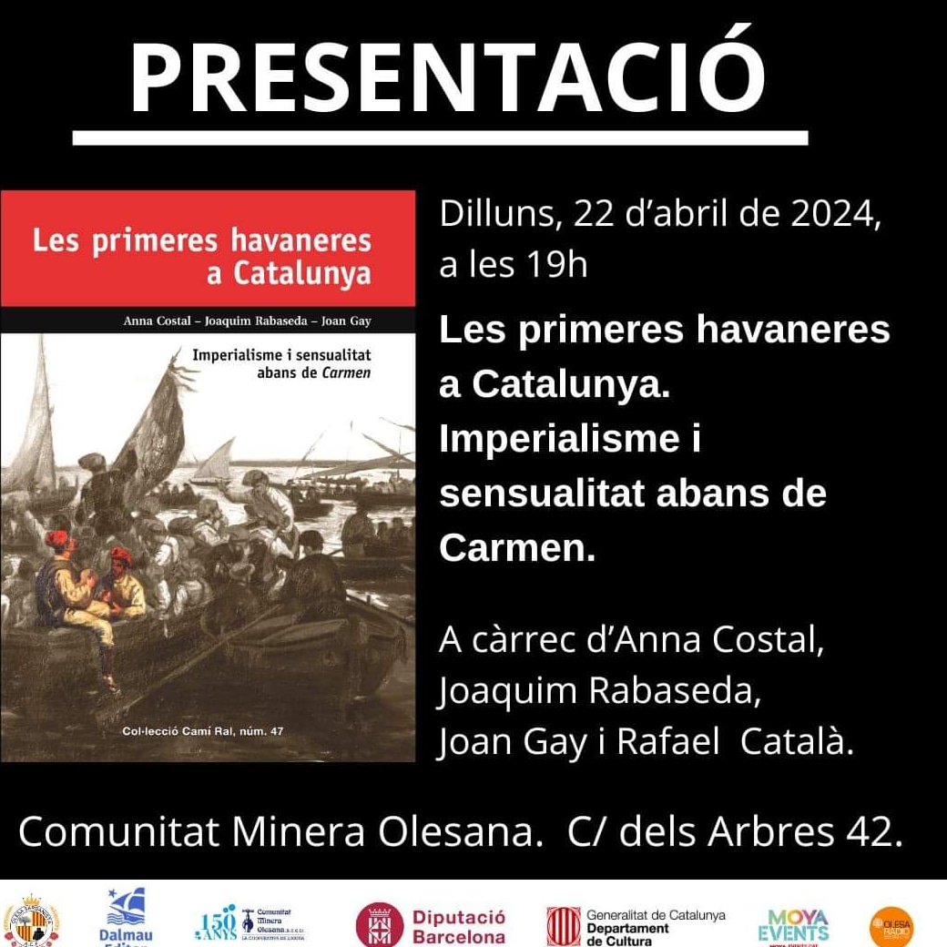 cartell de la presentació del llibre Primeres Havaneres a Catalunya abril 2024