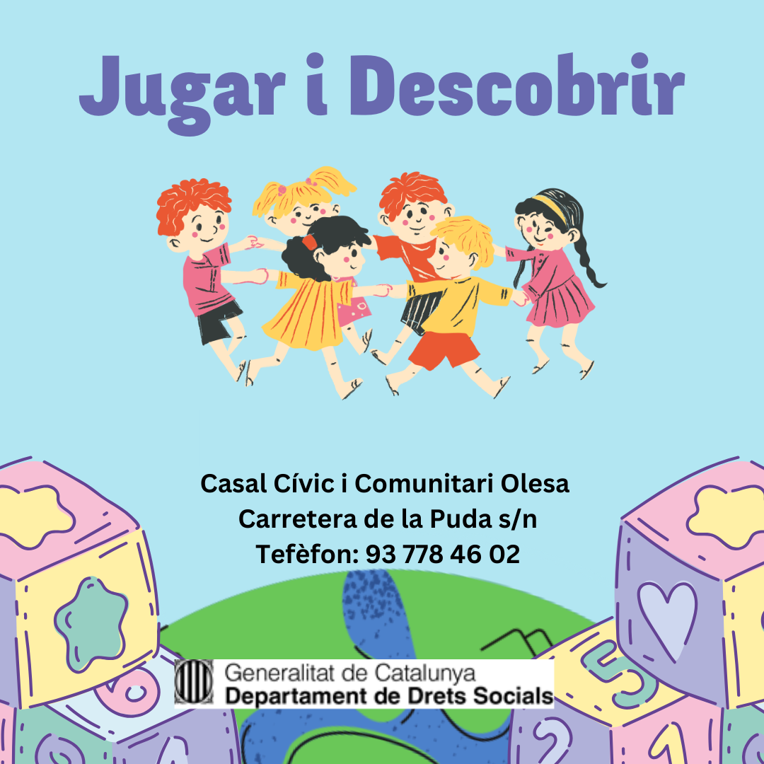 Cartell de les activitats Jugar i Descobrir del Casal Cívic i Comunitari d'Olesa de Montserrat