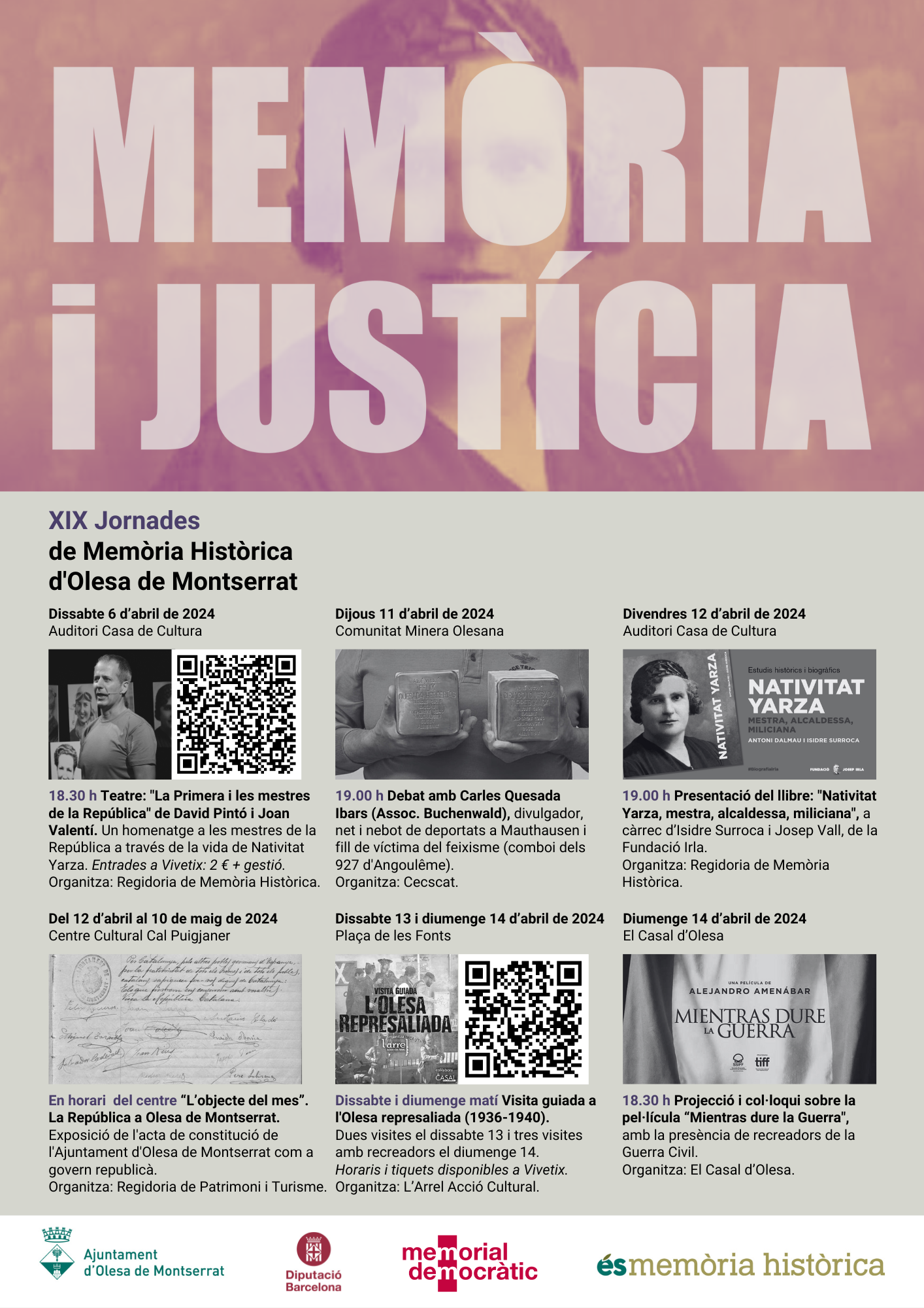 Cartell de Memòria i Justícia d'abril 2024