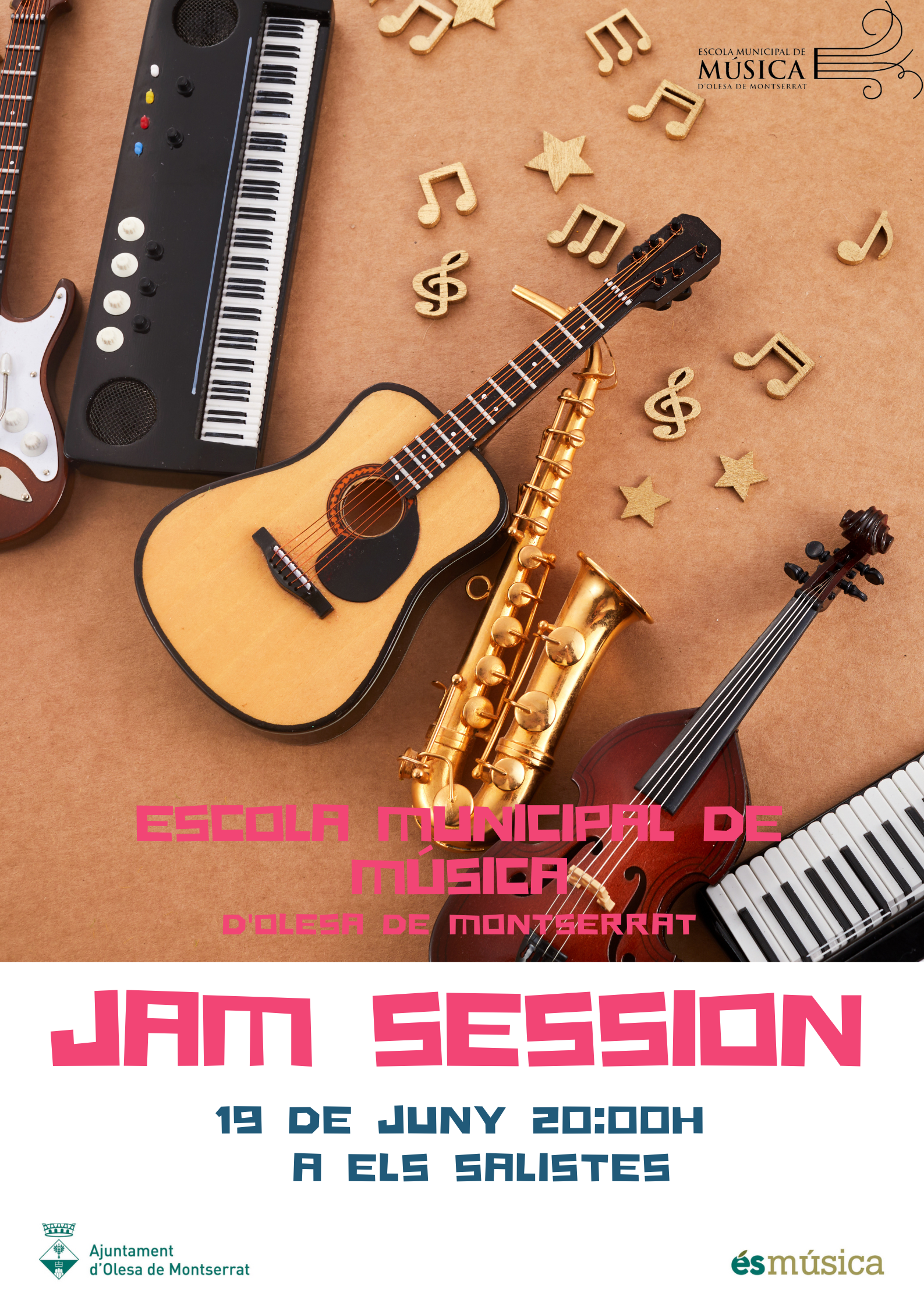 Cartell de la Jam Session de l'Escola de Música juny 24