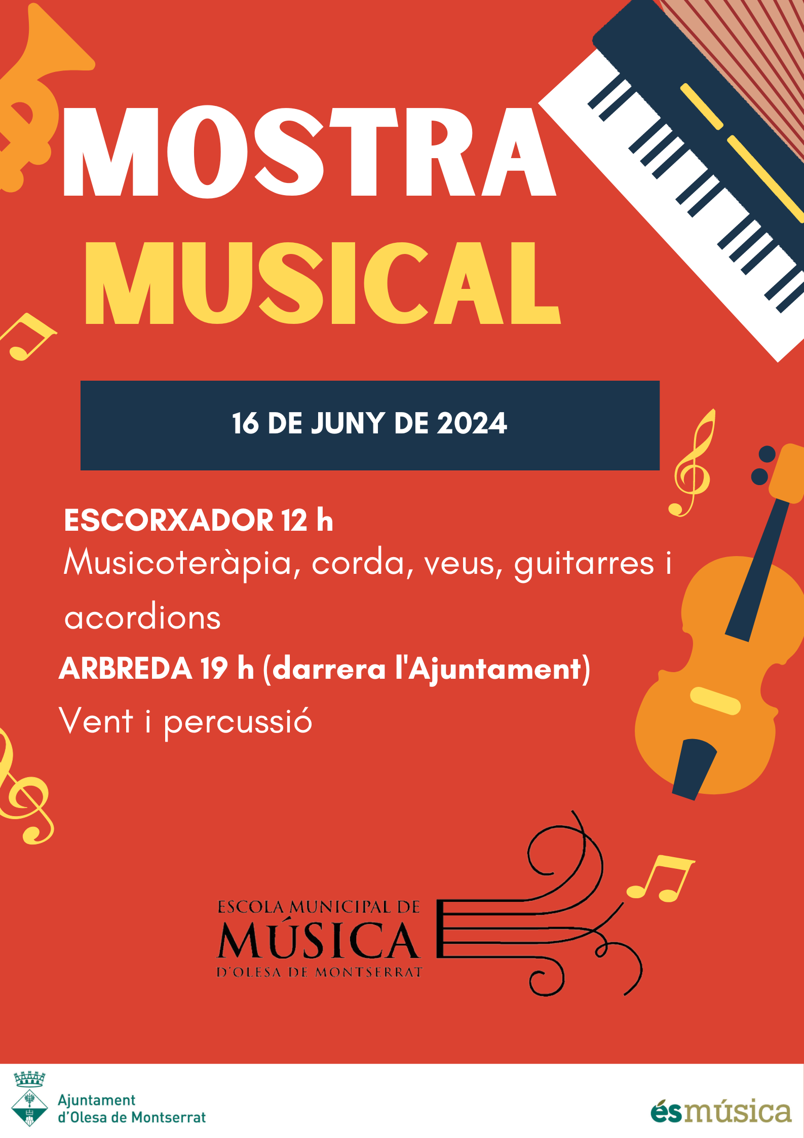 Cartell de la Mostra Musical de l'Escola de Música 2024