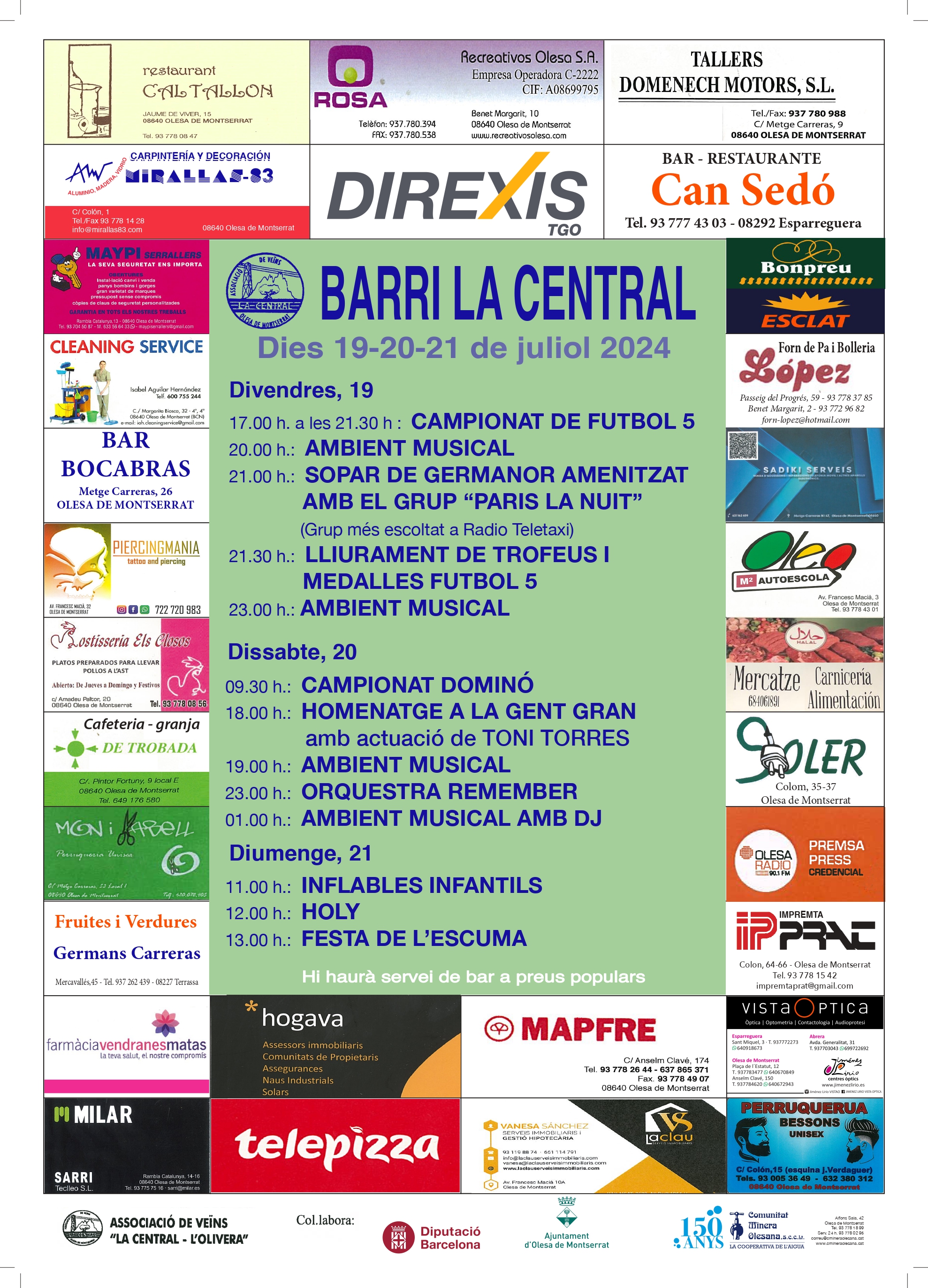 Cartell de les festes del barri de La Central