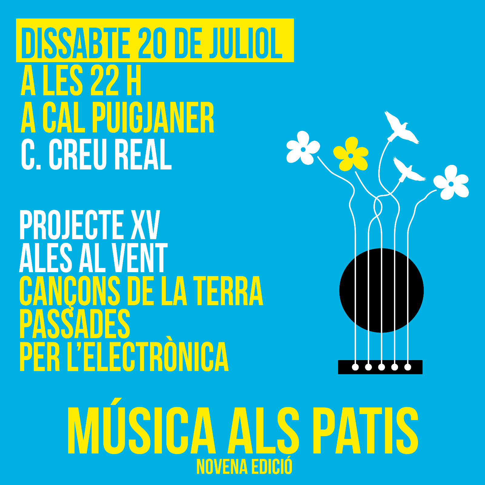 Cartell del concert de Música als patis del 20 de juliol 2024