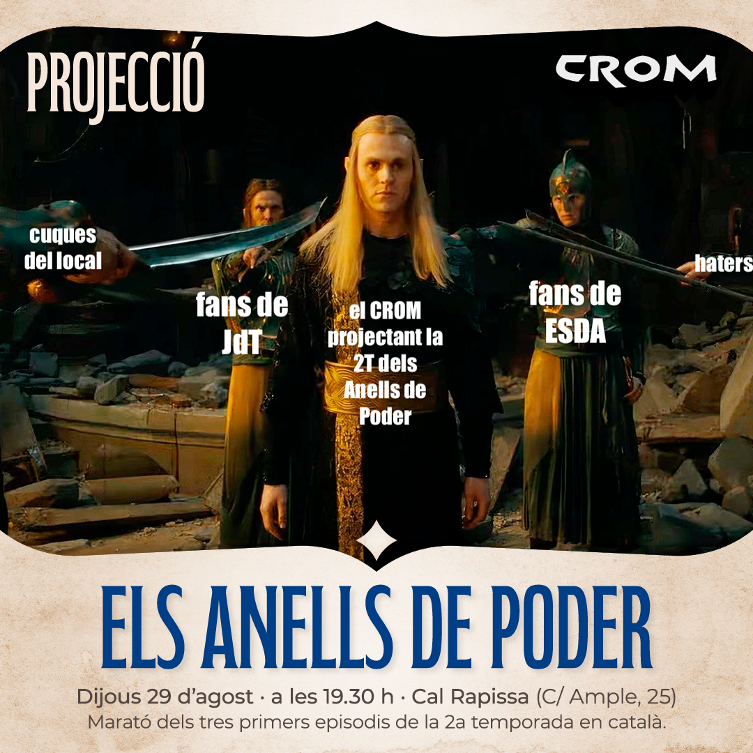 Cartell de la marató dels Anells de Poder organitzada pel CROM  agost 2024