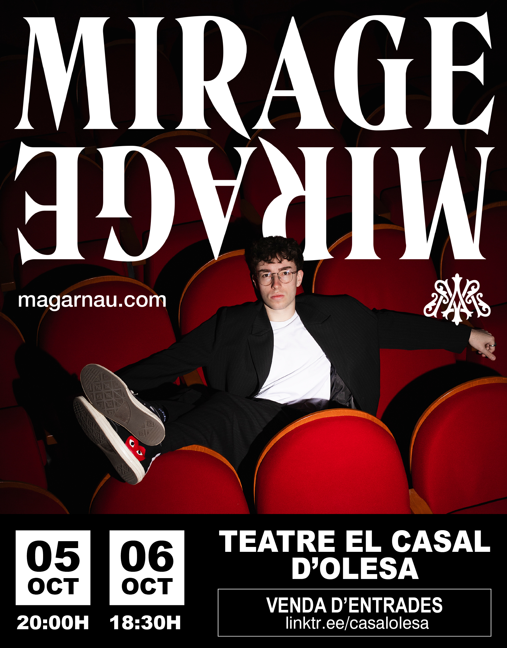 Póster de l'espectacle de màgia Mirage, del mag arnau