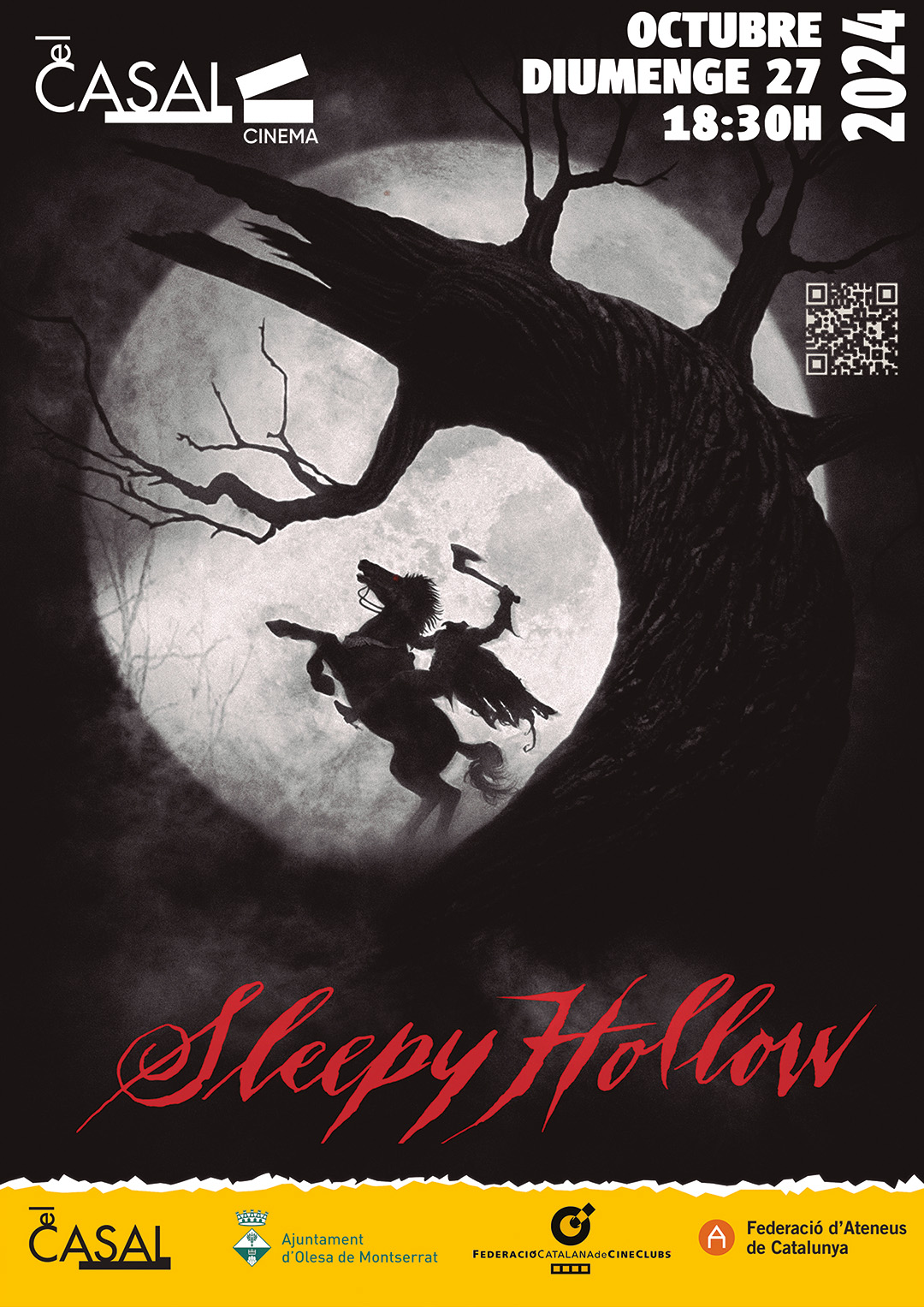 Cartell de la projecció Sleepy Hollow al Casal octubre 2024