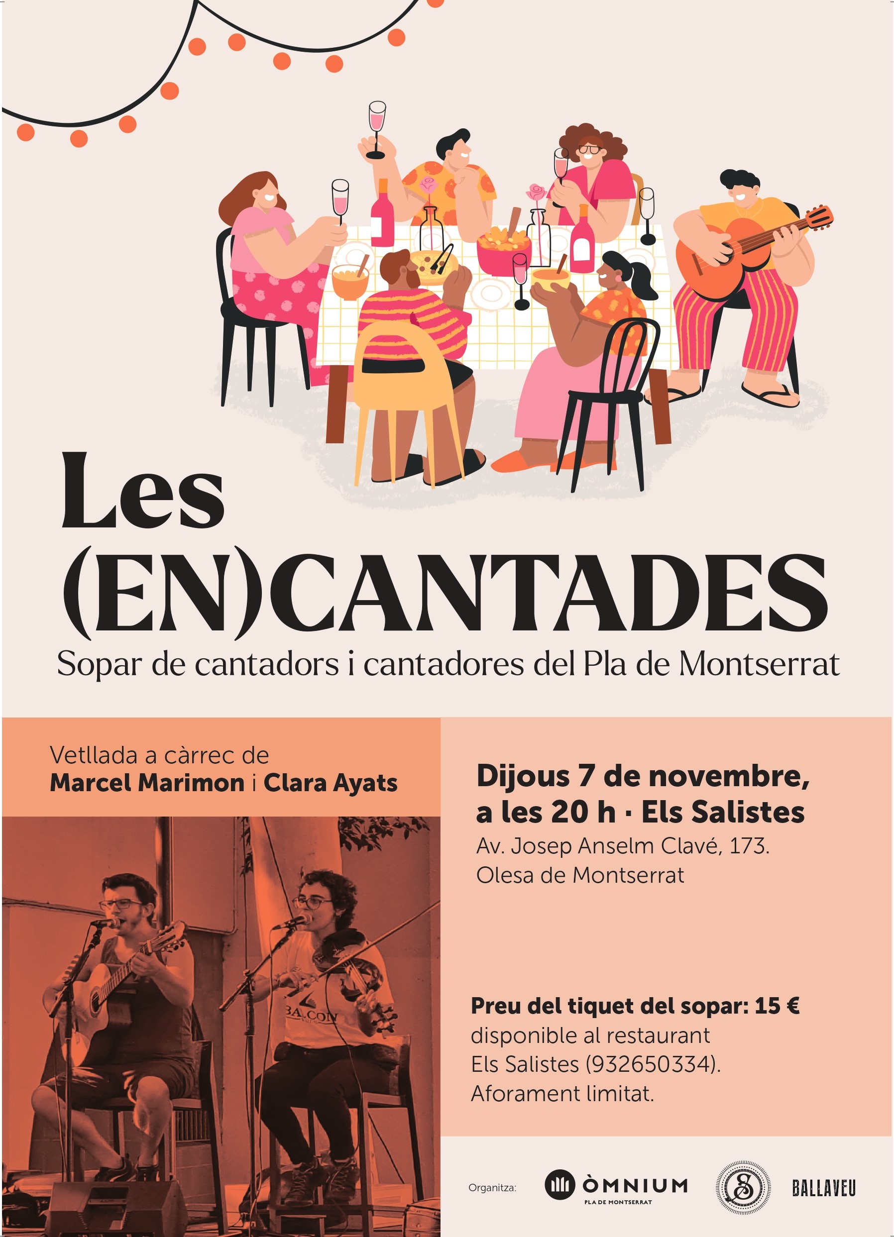 Cartell del sopart-concert Encantades novembre 2024