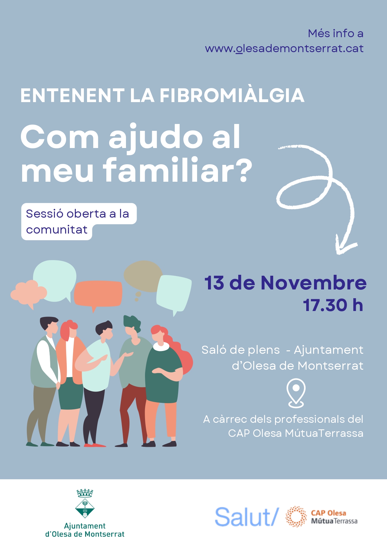 Cartell de la xerrada sobre fibromiàlgia novembre 2024