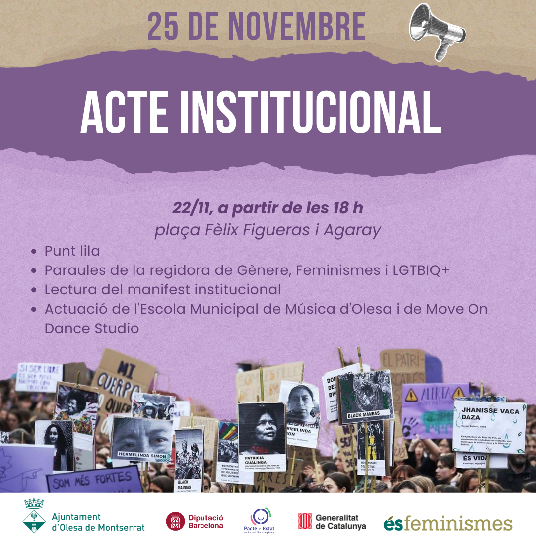 Cartell de l'acte institucional pel 25N 2024