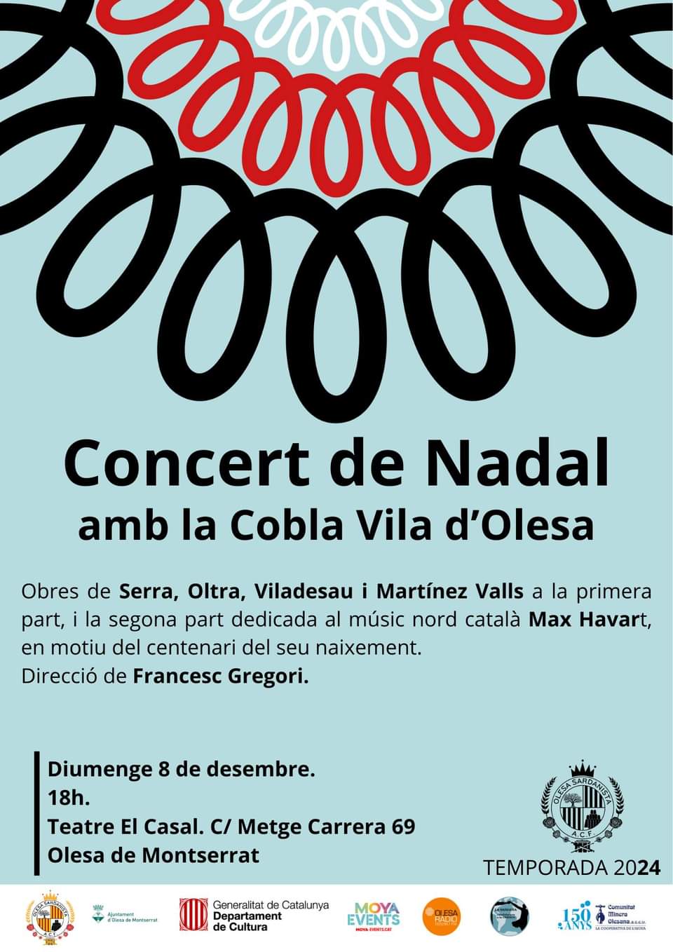 Cartell del Concert de Nadal d'Olesa Sardanista 2024