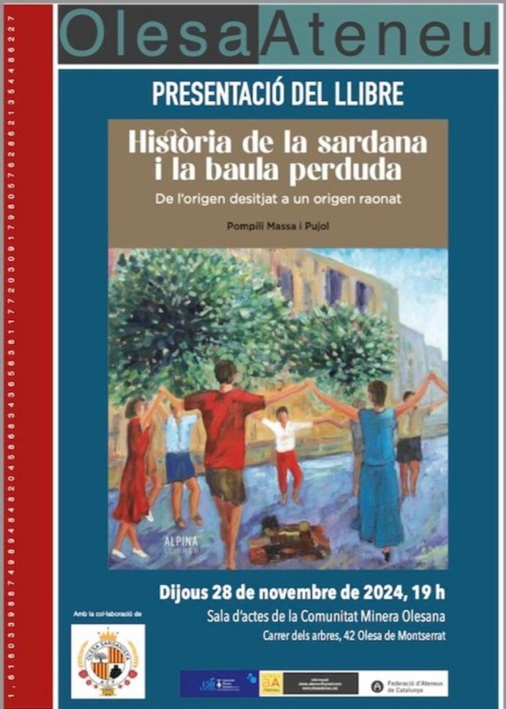 Cartell de la presentació del llibre sobre la història de la sardana novembre 2024