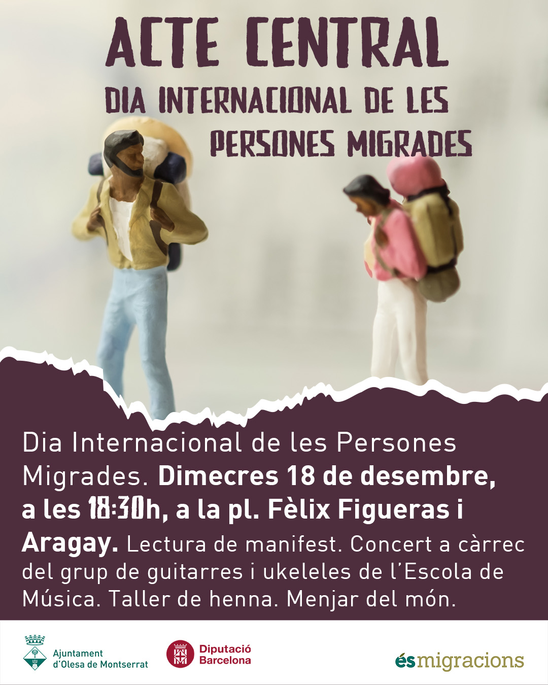 Cartell de l'acte central pel Dia Internacional de les Persones Migrades 2024