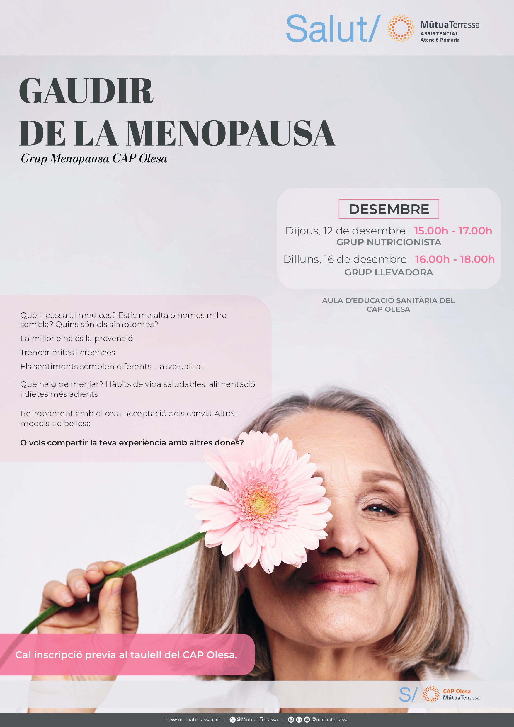 Cartell del cicle Gaudir de la Menopausa 2024