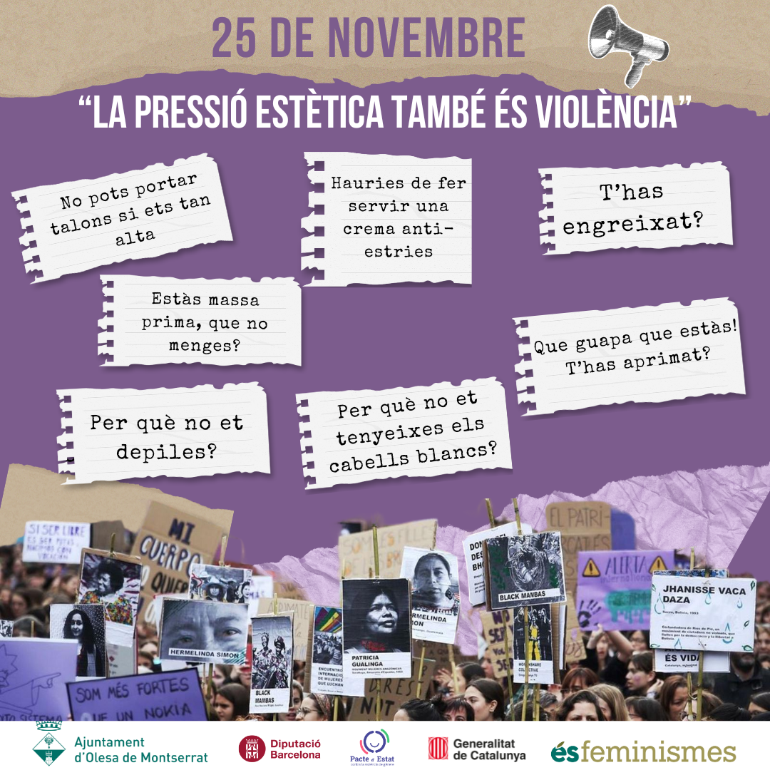 Cartell de Xarxes socials per promocionar els actes del 25N de 2024