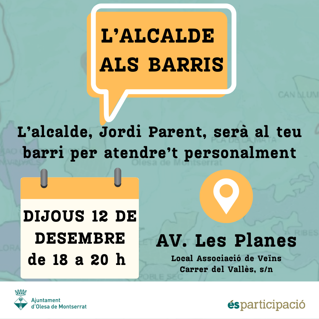 Cartell de l'Alcalde als barris del mes de desembre 2024