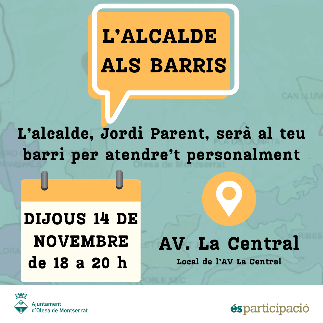 Cartell de l'Alcalde als barris del mes de novembre de 2024