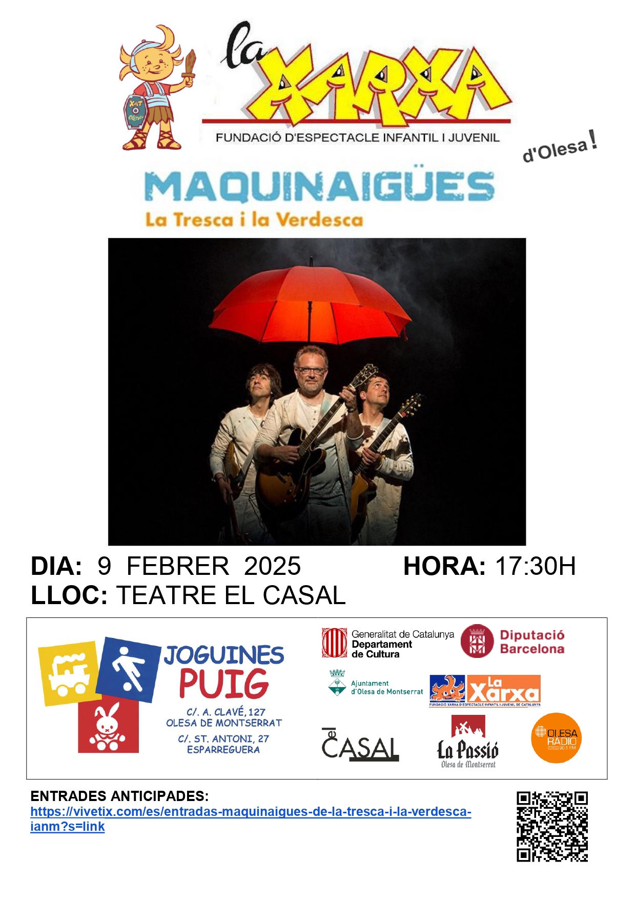 Cartell de l'espectacle infantil de La Xarxa Maquinaigües febrer 2025