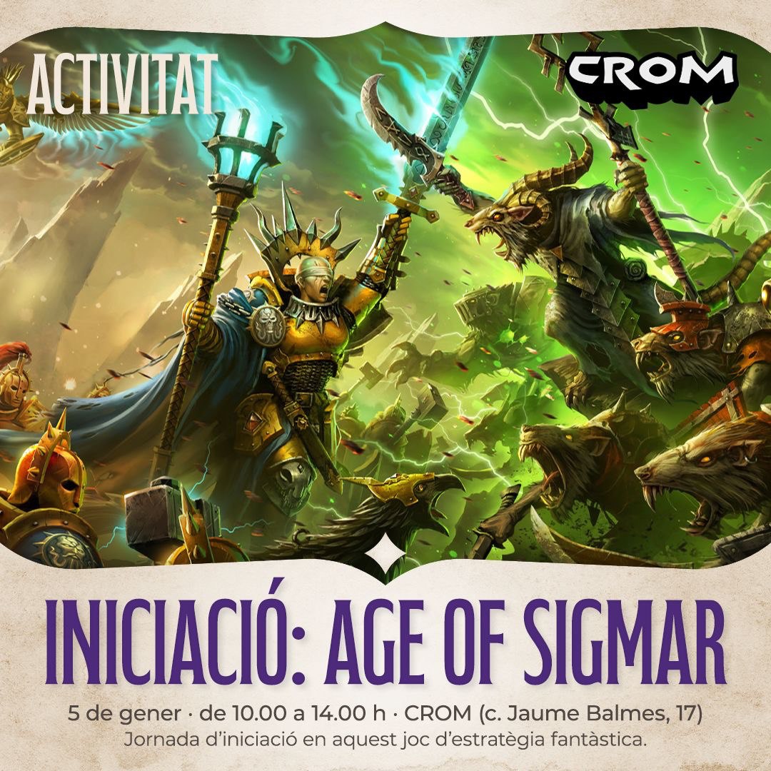 Cartell de la jornada d'iniciació d'Age of Sigmar pel gener de 2025