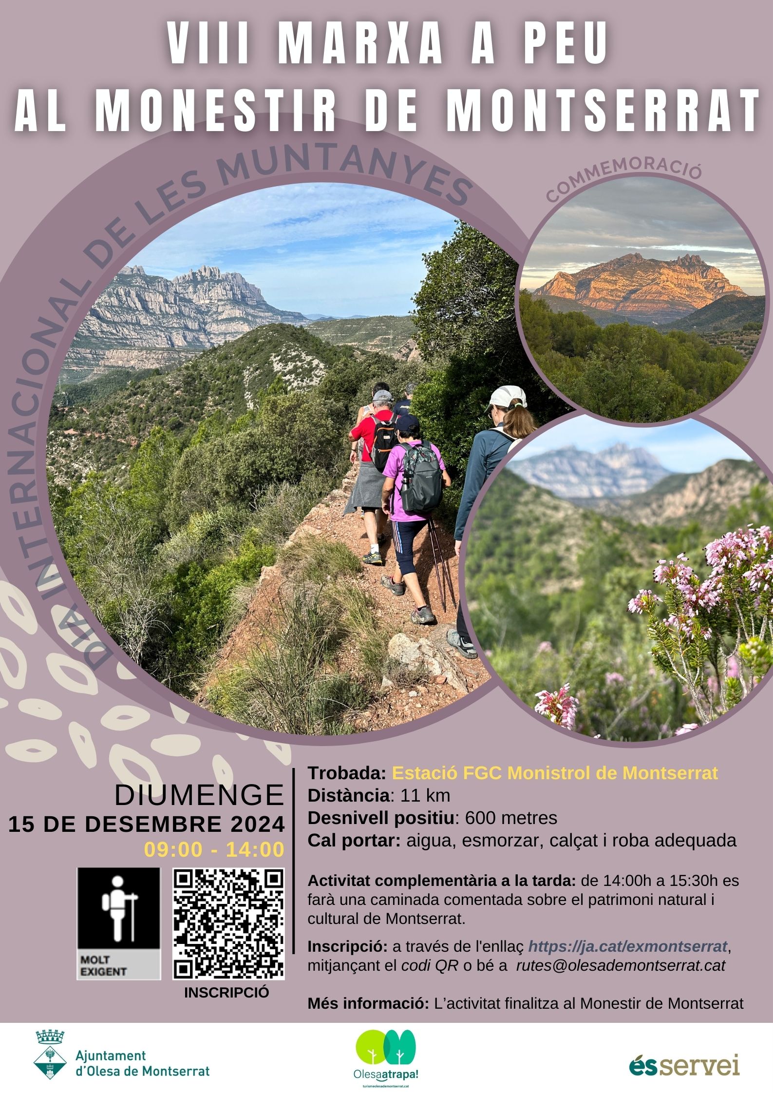 Cartell de la Marxa a per al monestir de Montserrat pel dia Internacional de les Muntanyes 2024