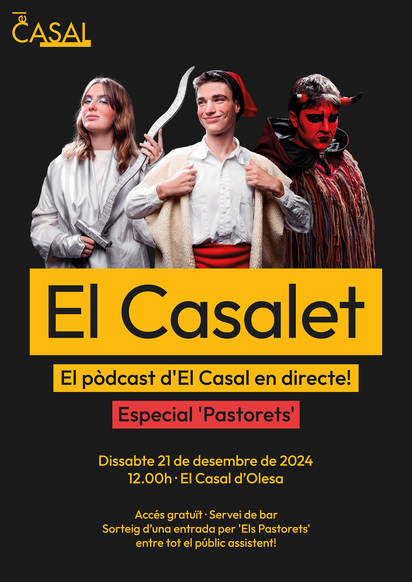 Cartell de l'enregistrament en directe del podcast "El Casalet"