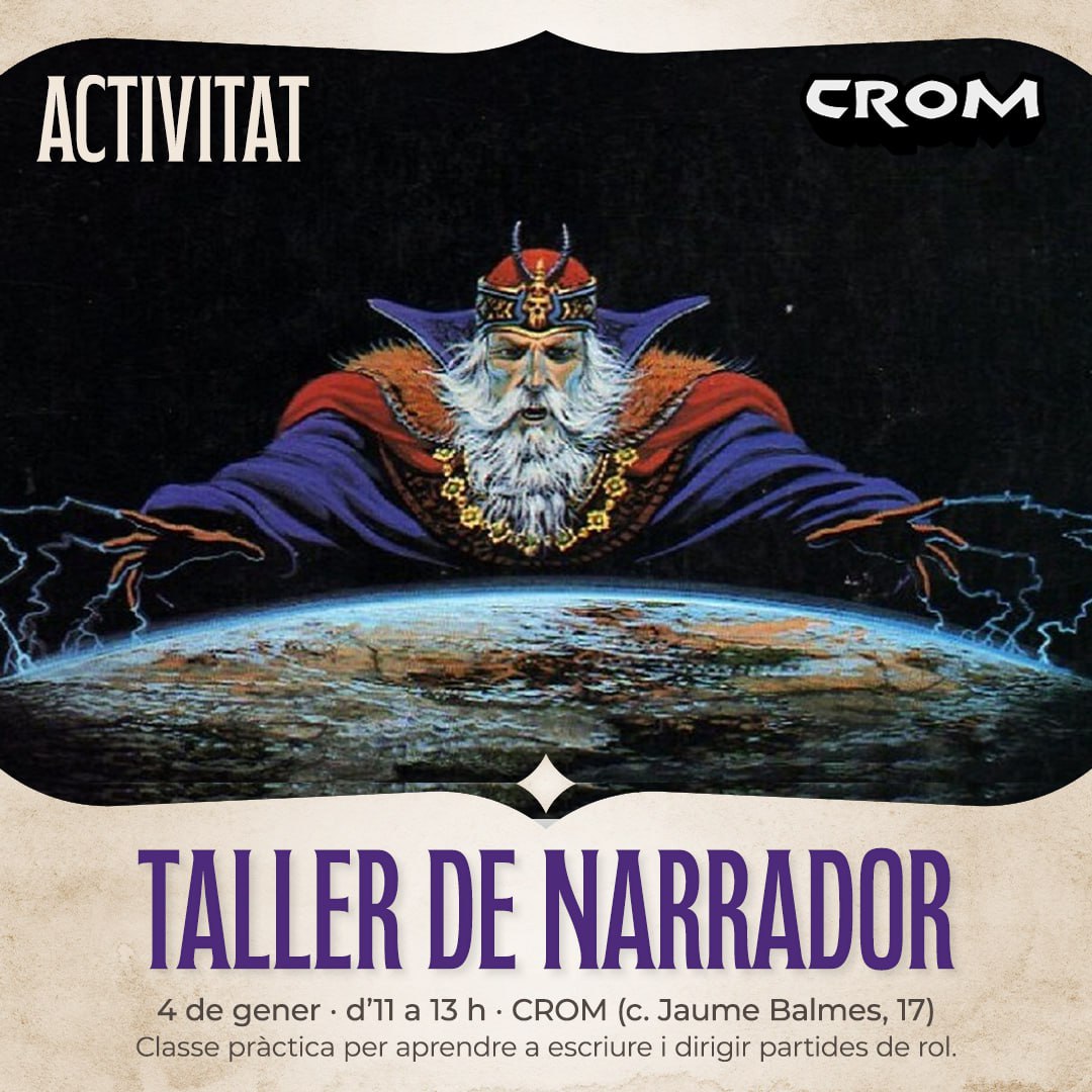 Cartell del taller de Narrador del CROM pel gener de 2025