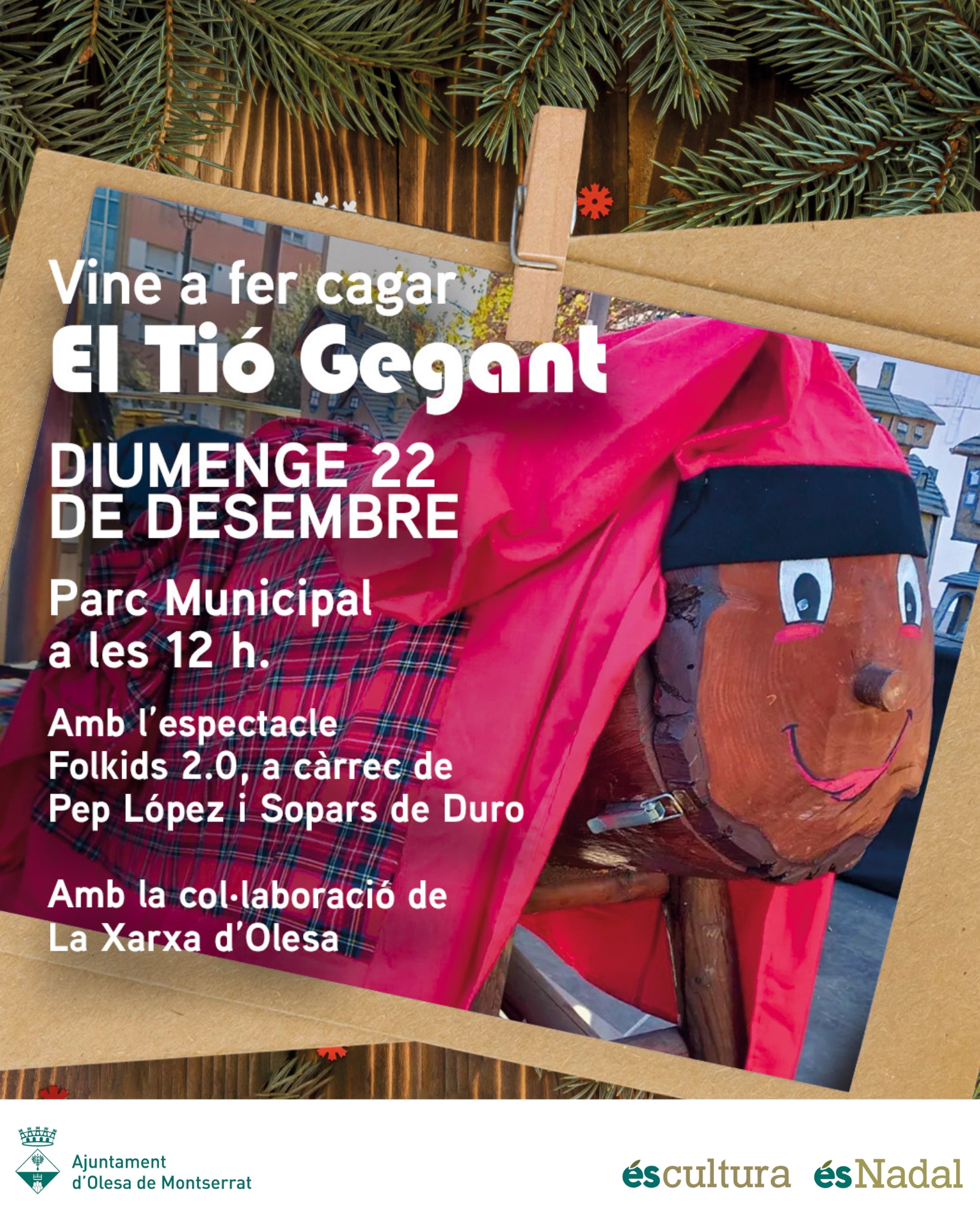 Cartell del Tió de Nadal Gegant pel desembre de 2024