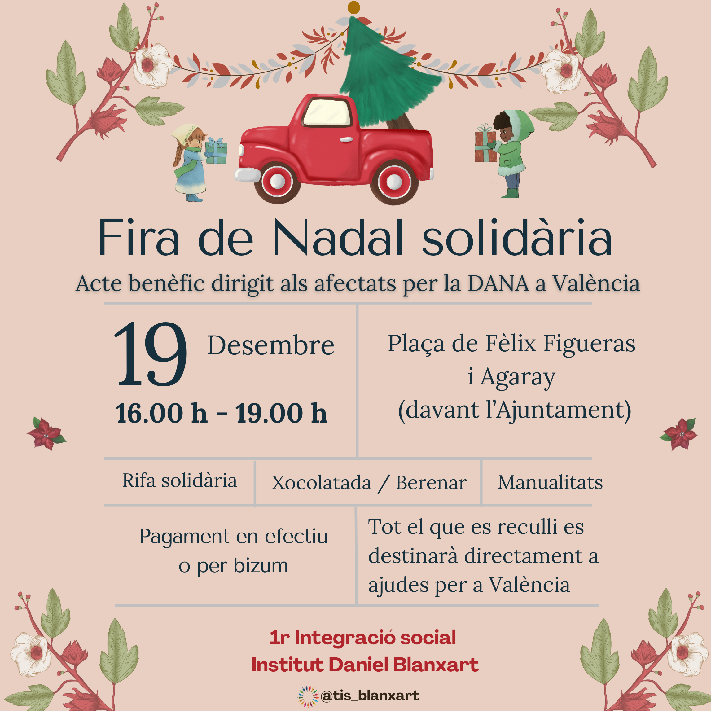 Cartell de la Fira de Nadal solidària de l'INS Daniel Blanxart 2024